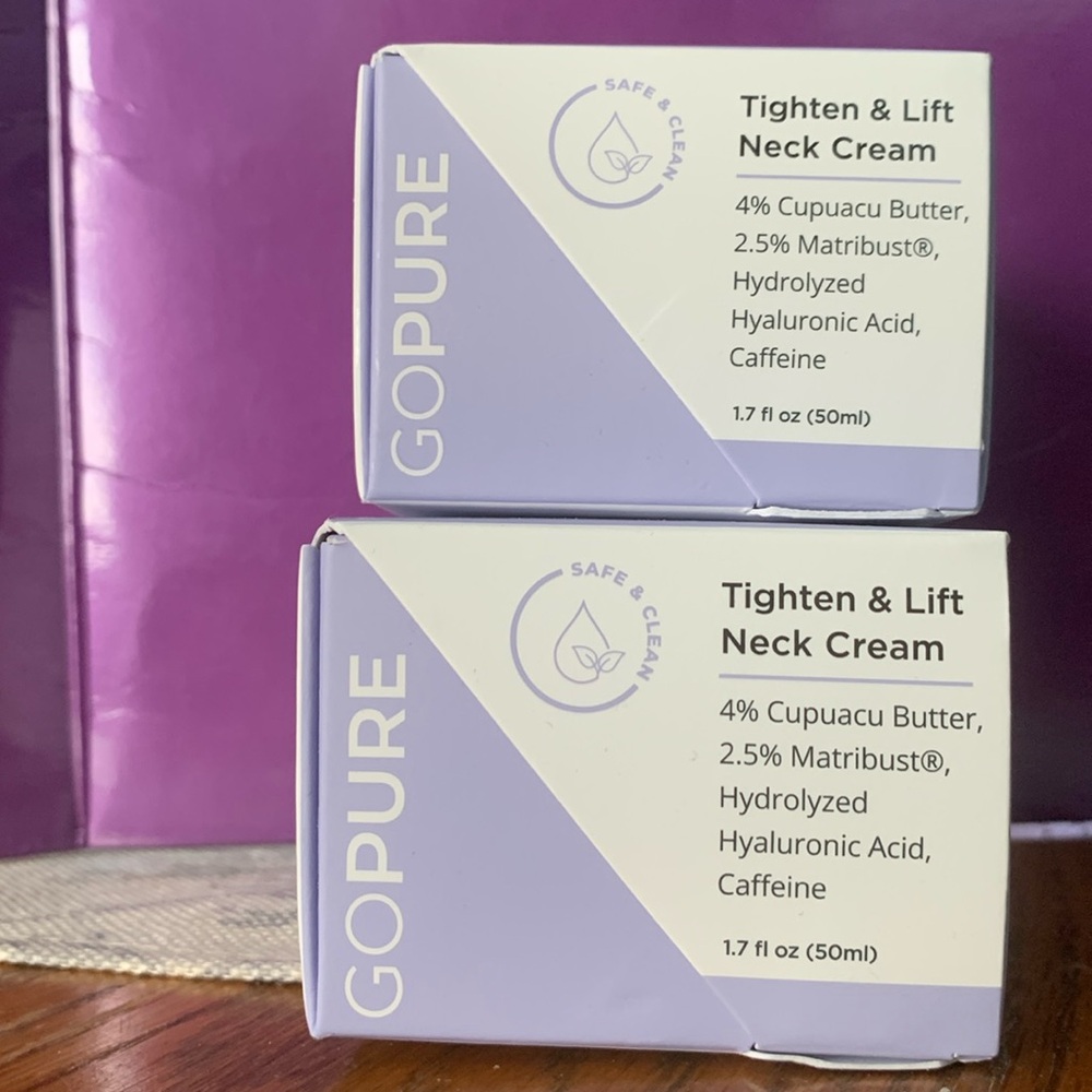 2 NIP GOPURE TIGHTEN AND LIFT NECK CREAM with exfoliating brush